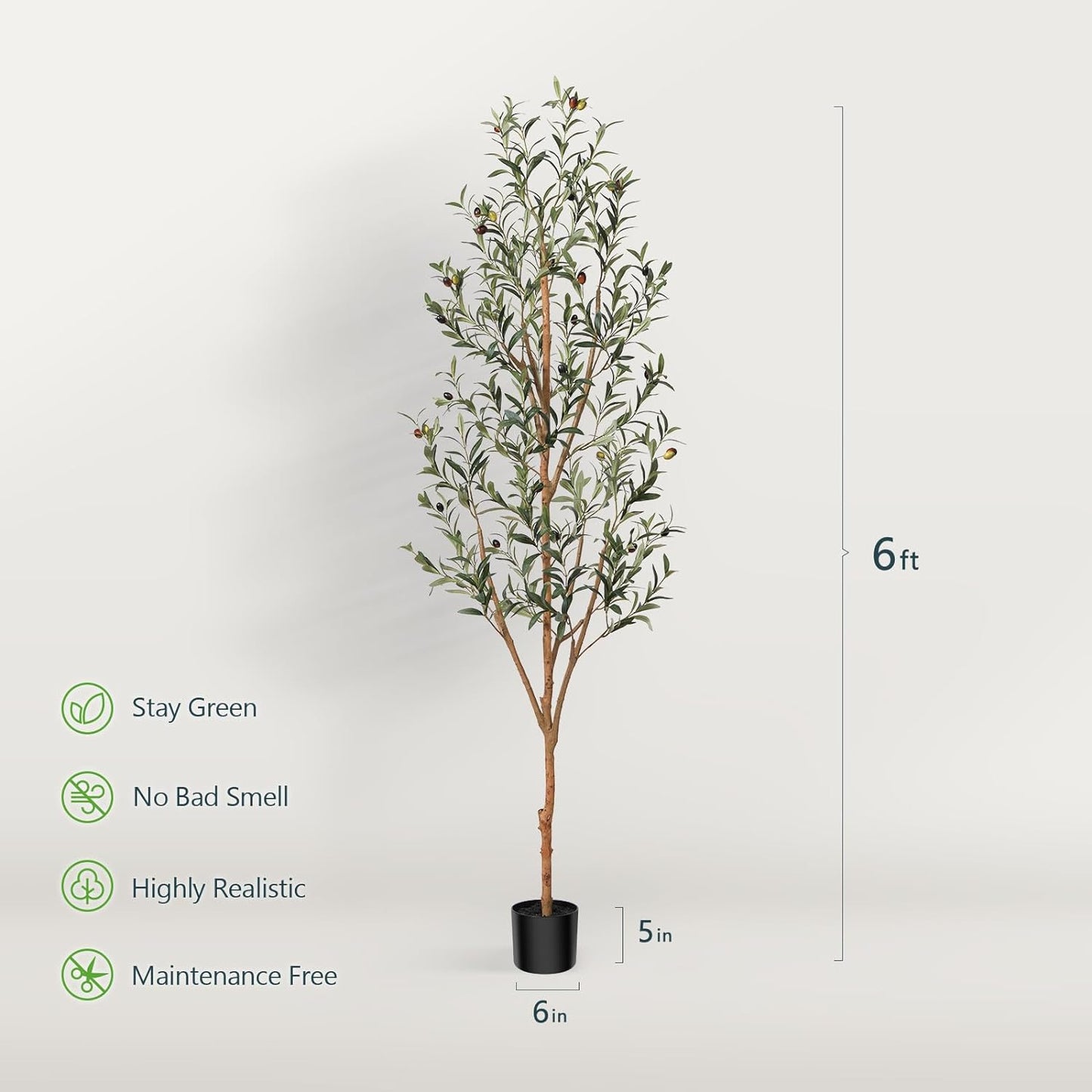 Artificial Olive Tree 6FT Tall Faux Silk Plant SowanyEssentialHome