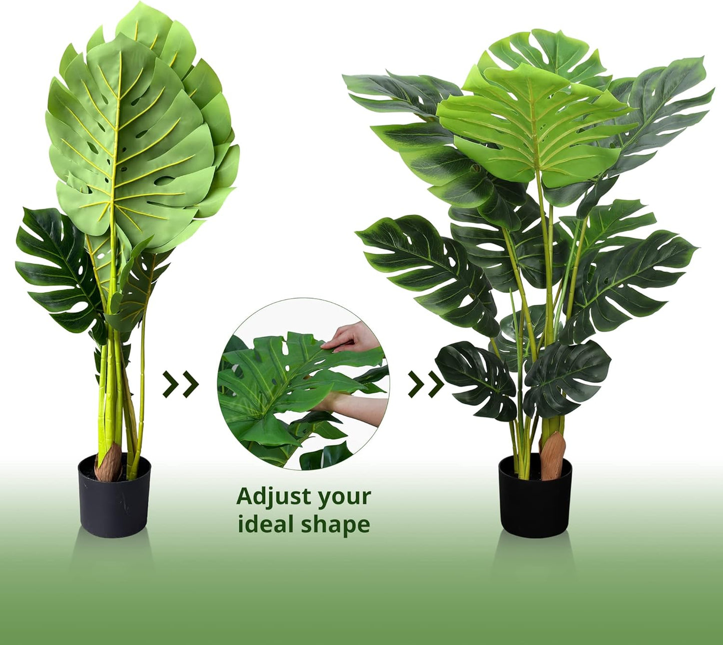 Two Monstera Silk Artificial Plant -3Ft  Tall SowanyEssentialHome