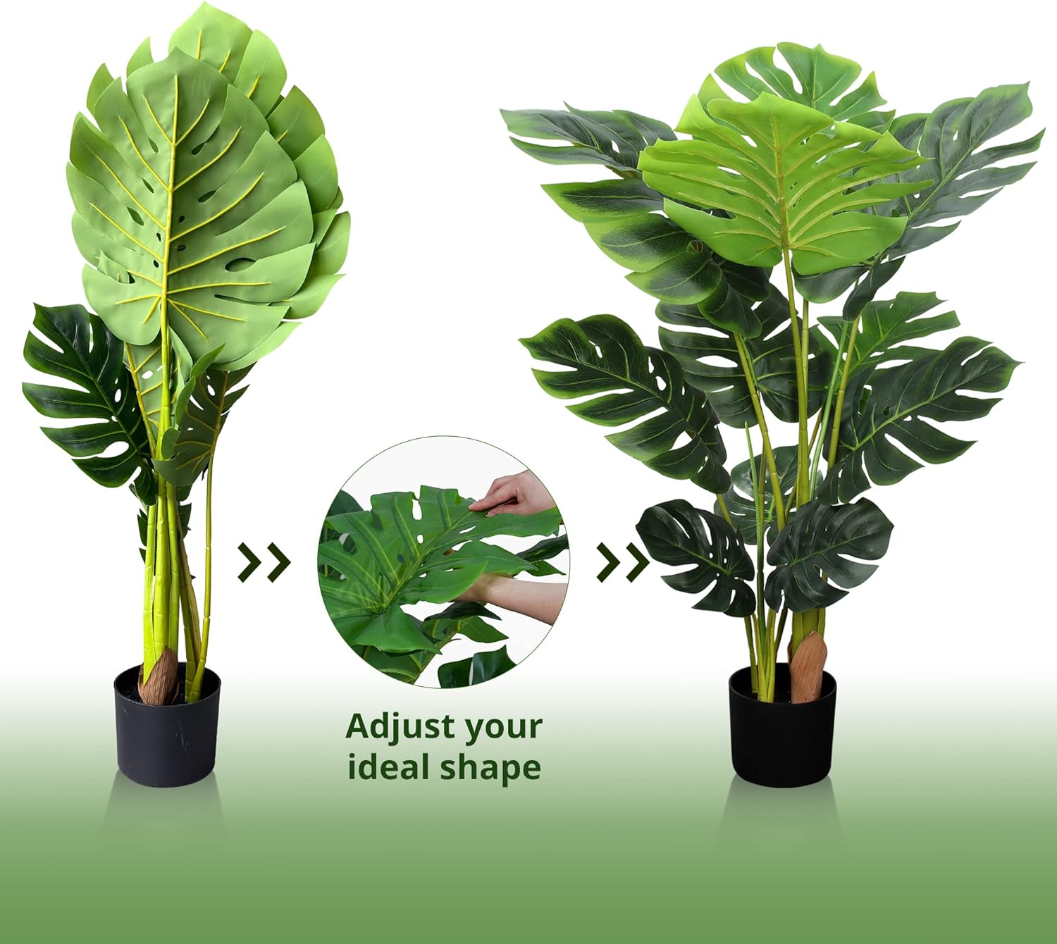 Two Monstera Silk Artificial Plant -3Ft  Tall SowanyEssentialHome