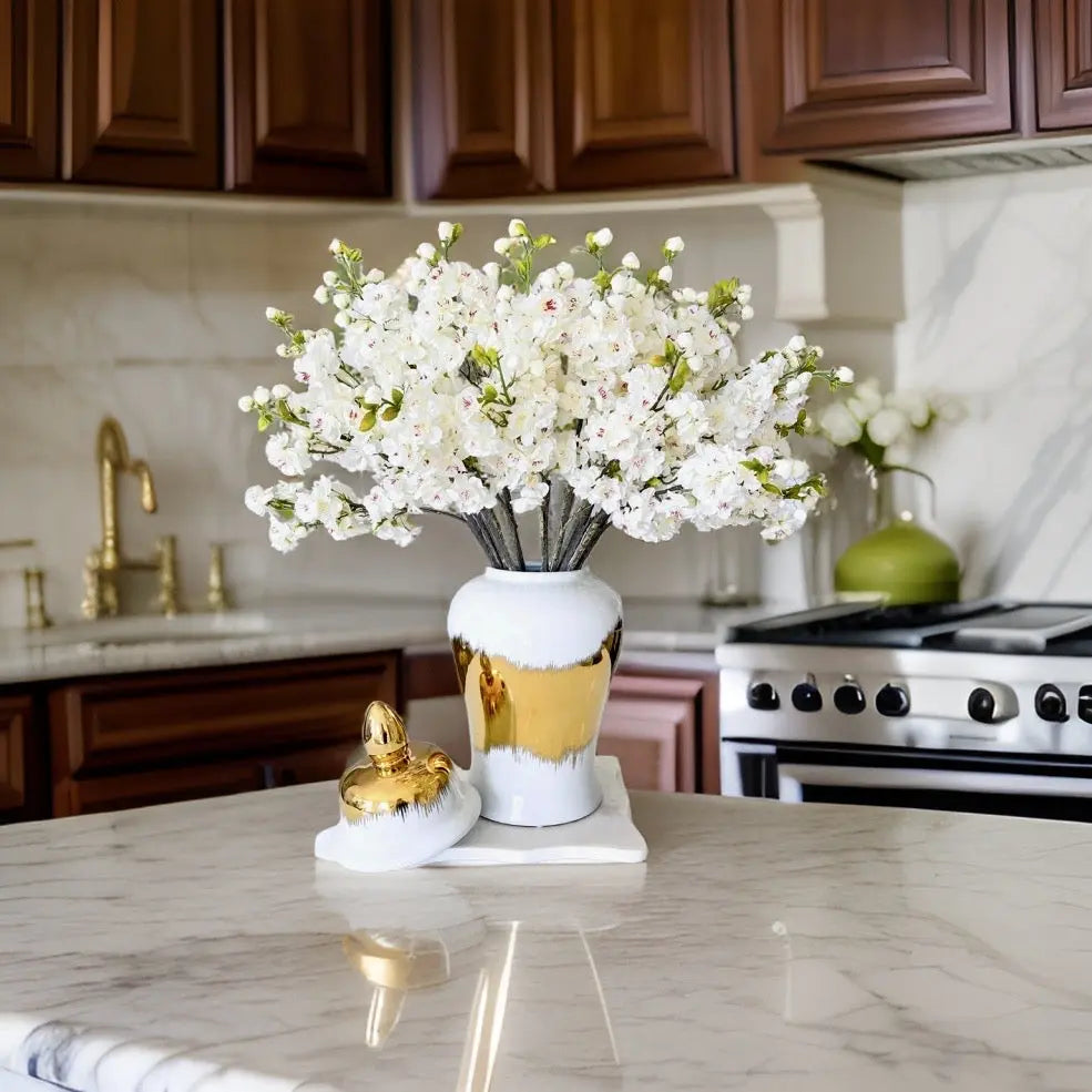 Ceramic vase with Gold Center SowanyEssentialHome