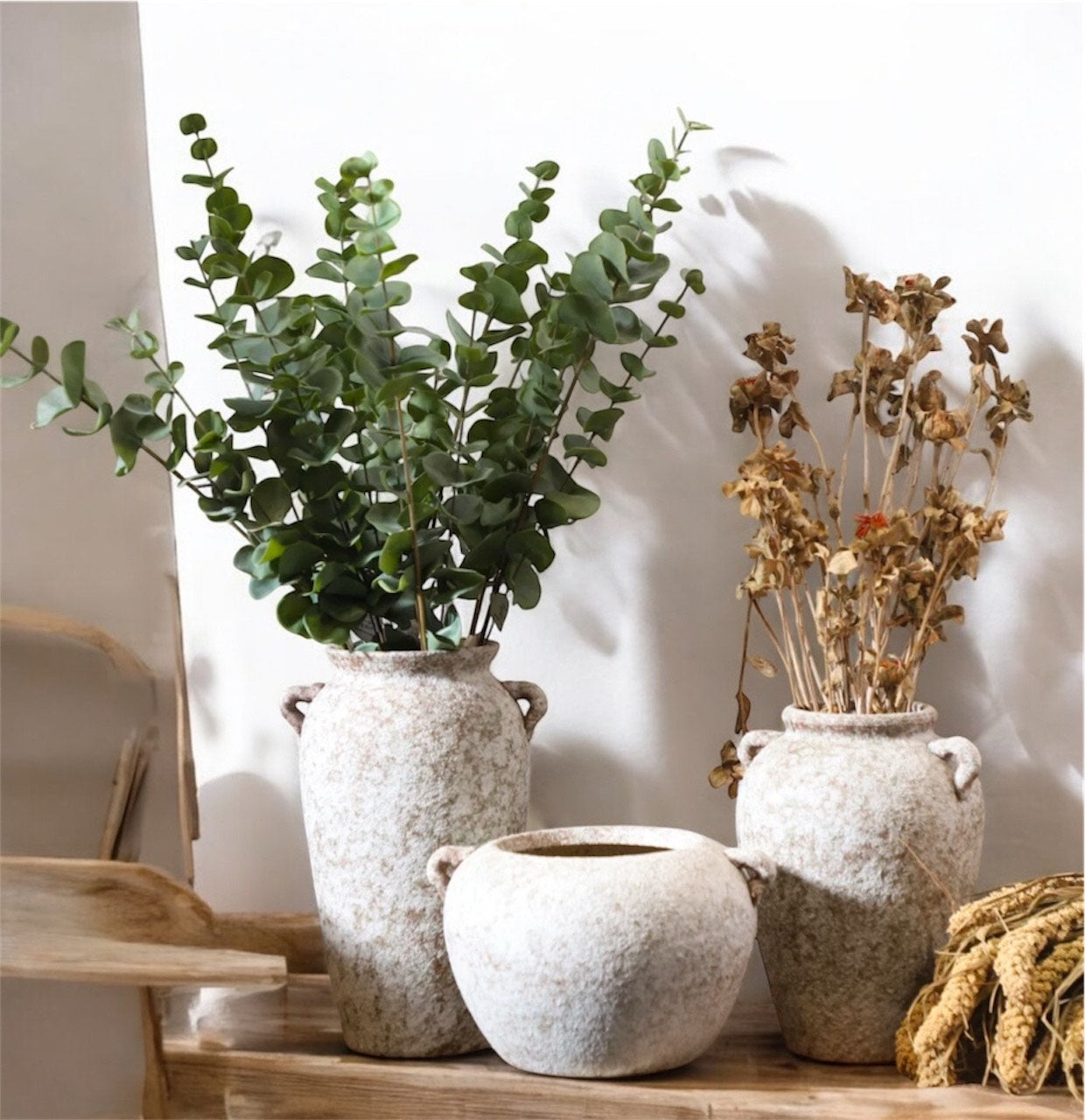3 sets of Rustic ceramic  vase SowanyEssentialHome