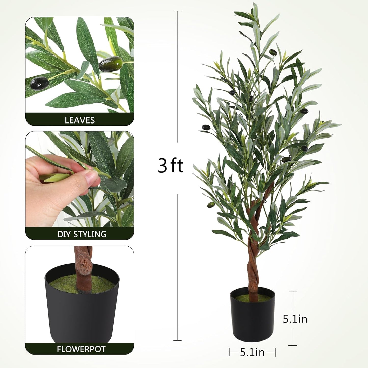 Artificial Olive Tree 6FT Tall Faux Silk Plant SowanyEssentialHome