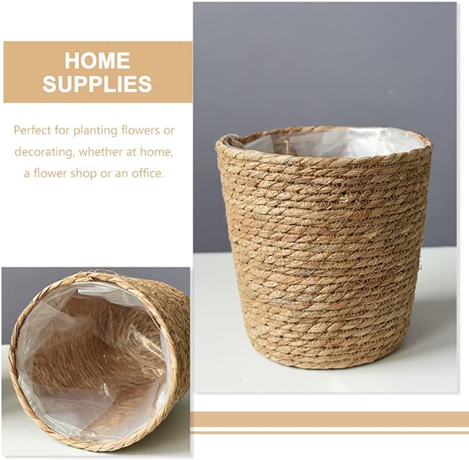 Woven Straw Planters Basket