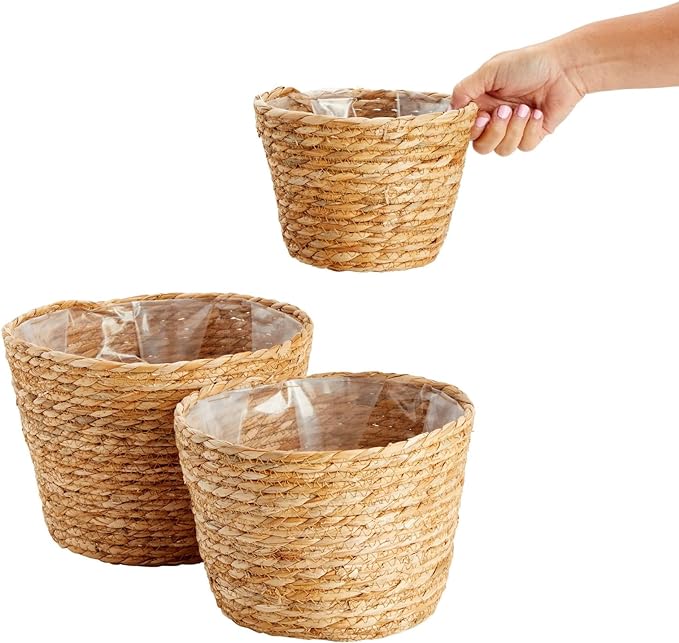 Woven Straw Planters Basket