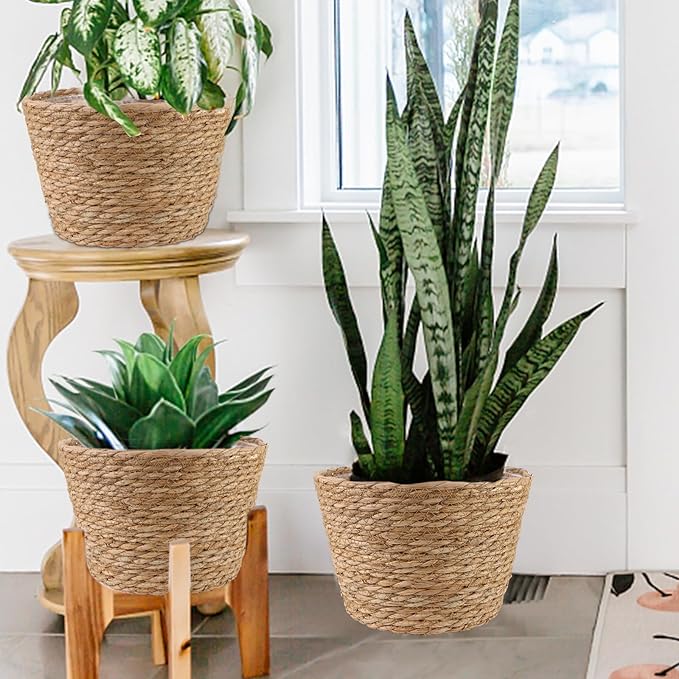 Woven Straw Planters Basket