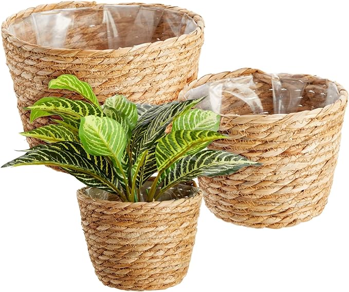 Woven Straw Planters Basket