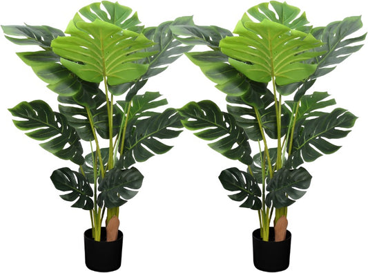 Two Monstera Silk Artificial Plant -3Ft  Tall