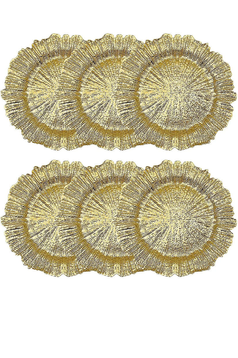 6pcs gold platter- 13 inch6pcs gold platter- 13 inch