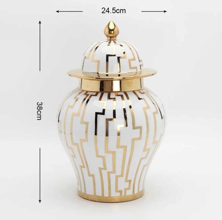 Gold Pattern Ginger Jar