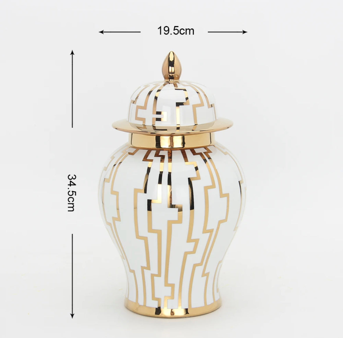 Gold Pattern Ginger Jar